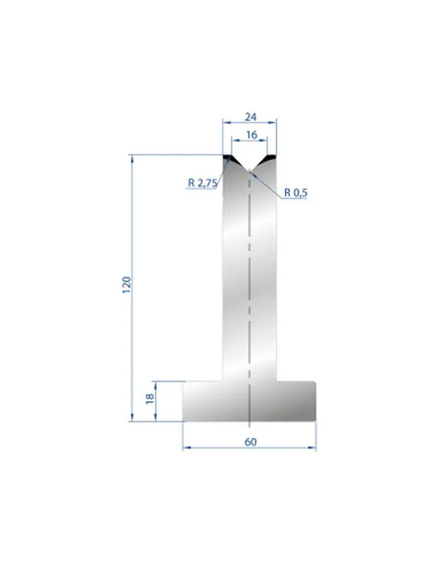 Part No. 3056 @ 835mm 88 Degree T Shape Die