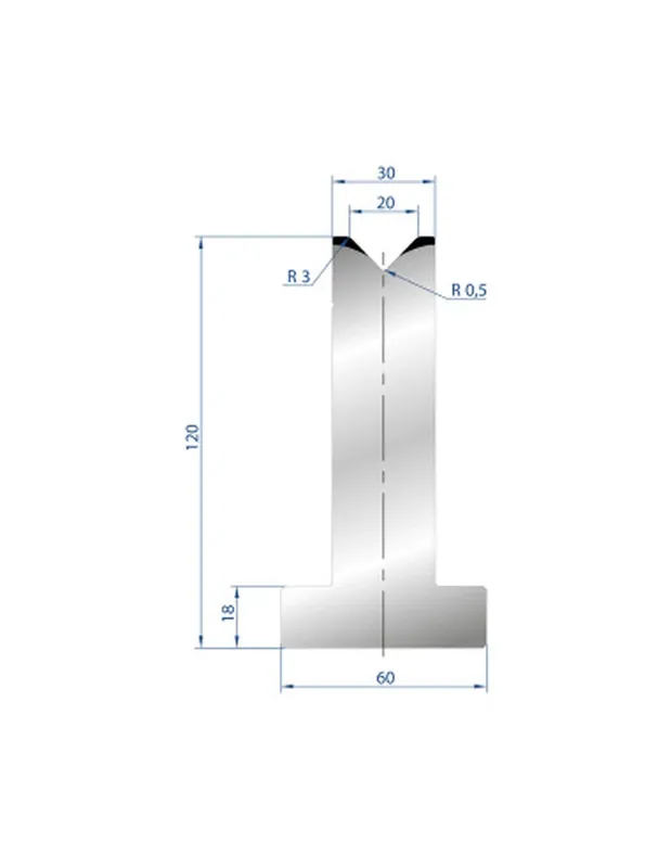 Part No. 3057 @ 835mm 88 Degree T Shape Die