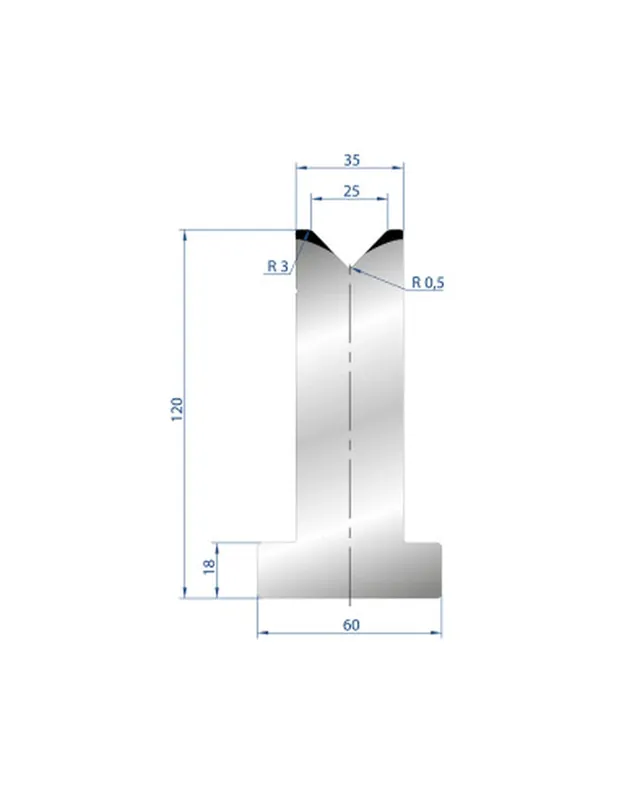 Part No. 3058 @ 835mm 88 Degree T Shape Die