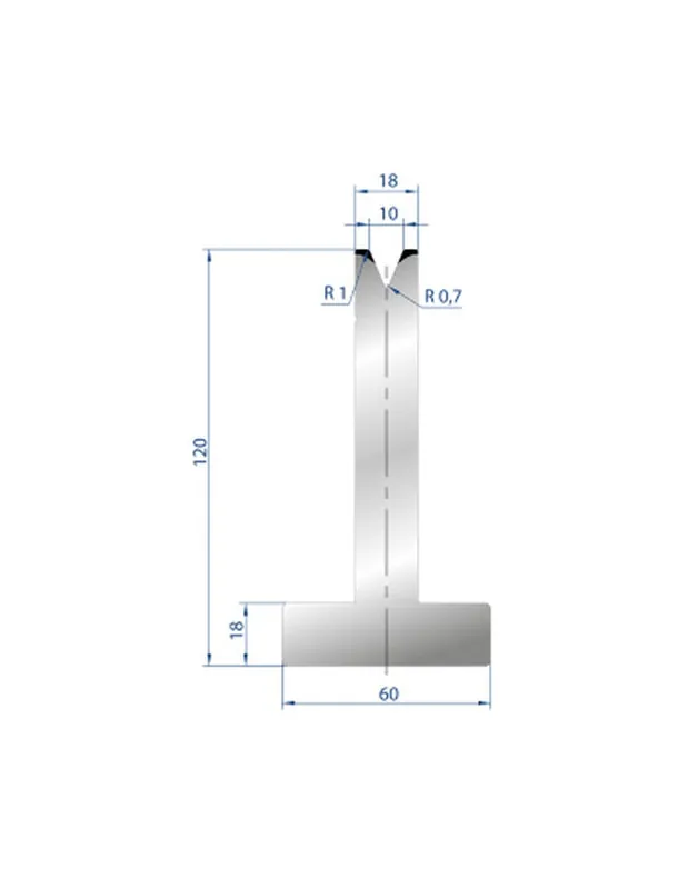 Part No. 3068 @ 415mm 45 Degree T Shape Die