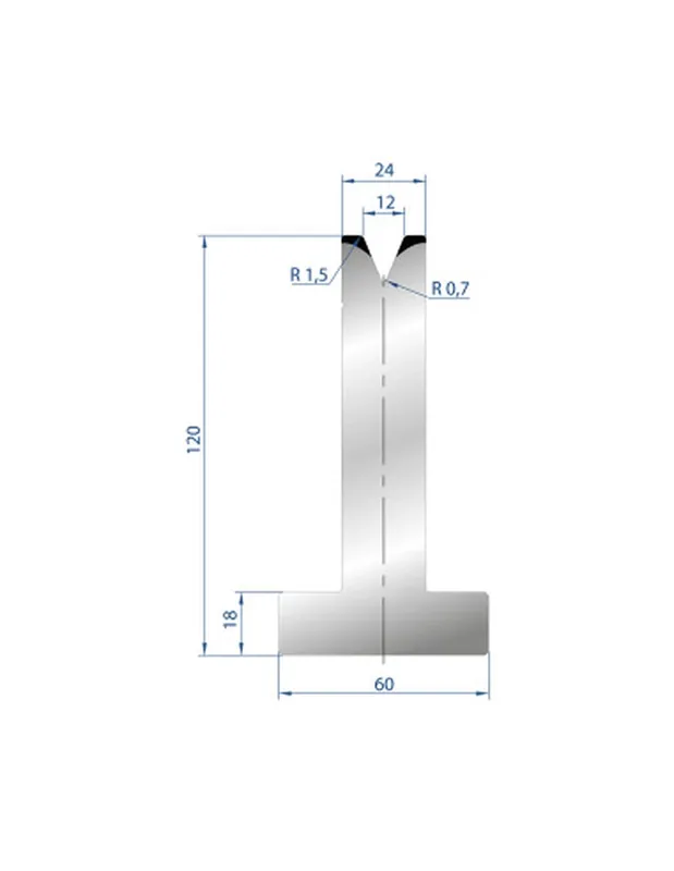 Part No. 3069 @ 835mm 45 Degree T Shape Die