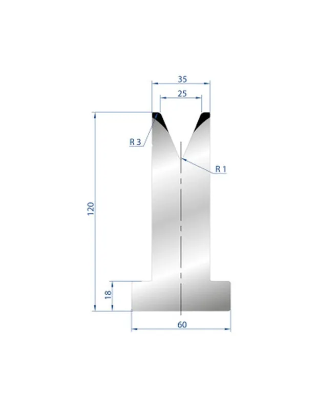 Part No. 3072 @ 415mm 45 Degree T Shape Die