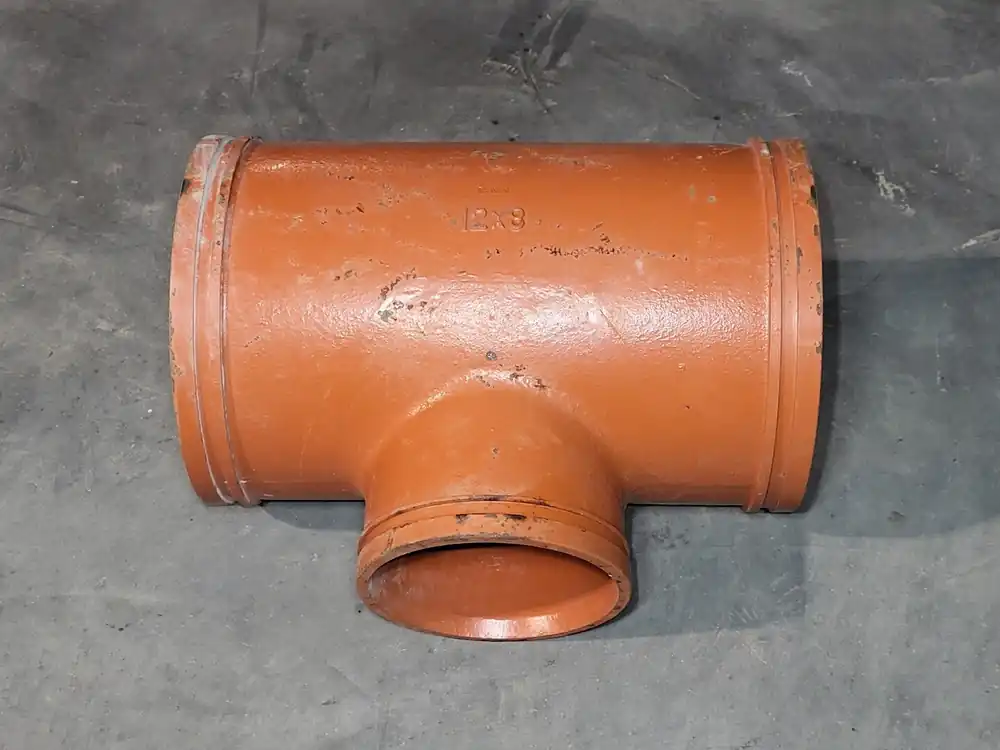 12"x12"x8" Grooved End Reducing Tee Fitting 7121