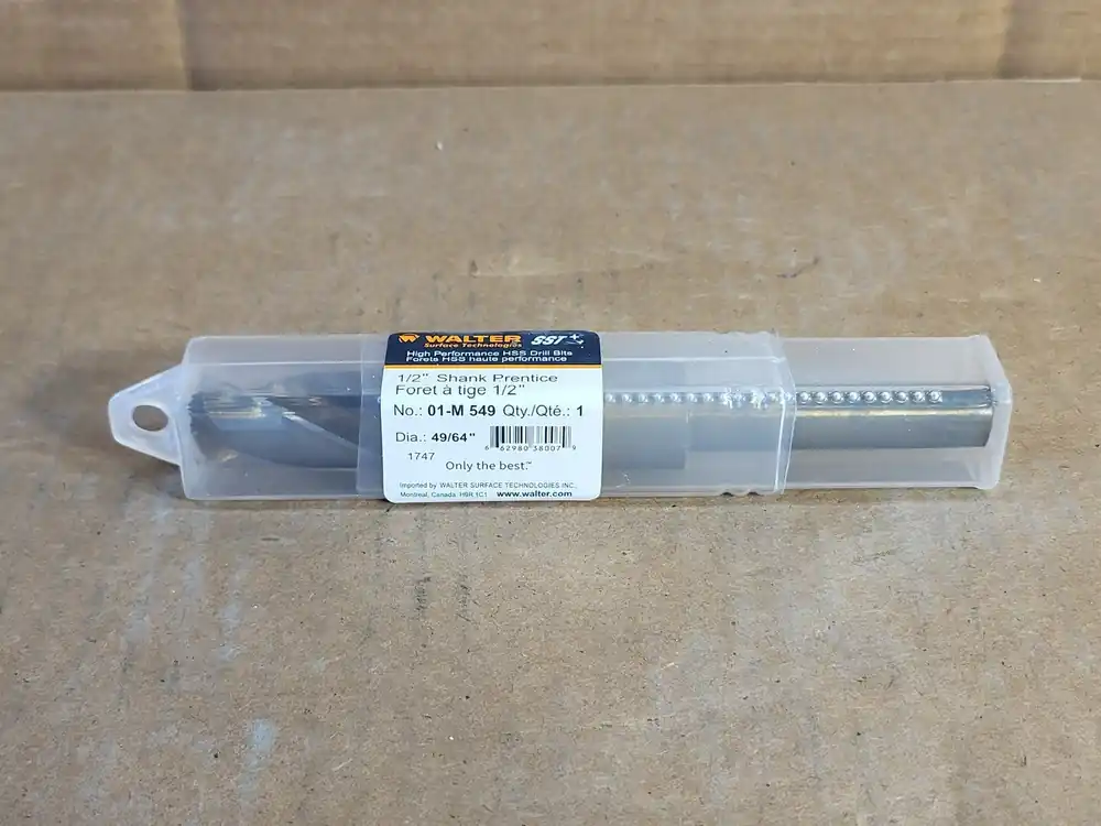 1/2" Shank Prentice Drill Bit 01-M 549, 49/64 in