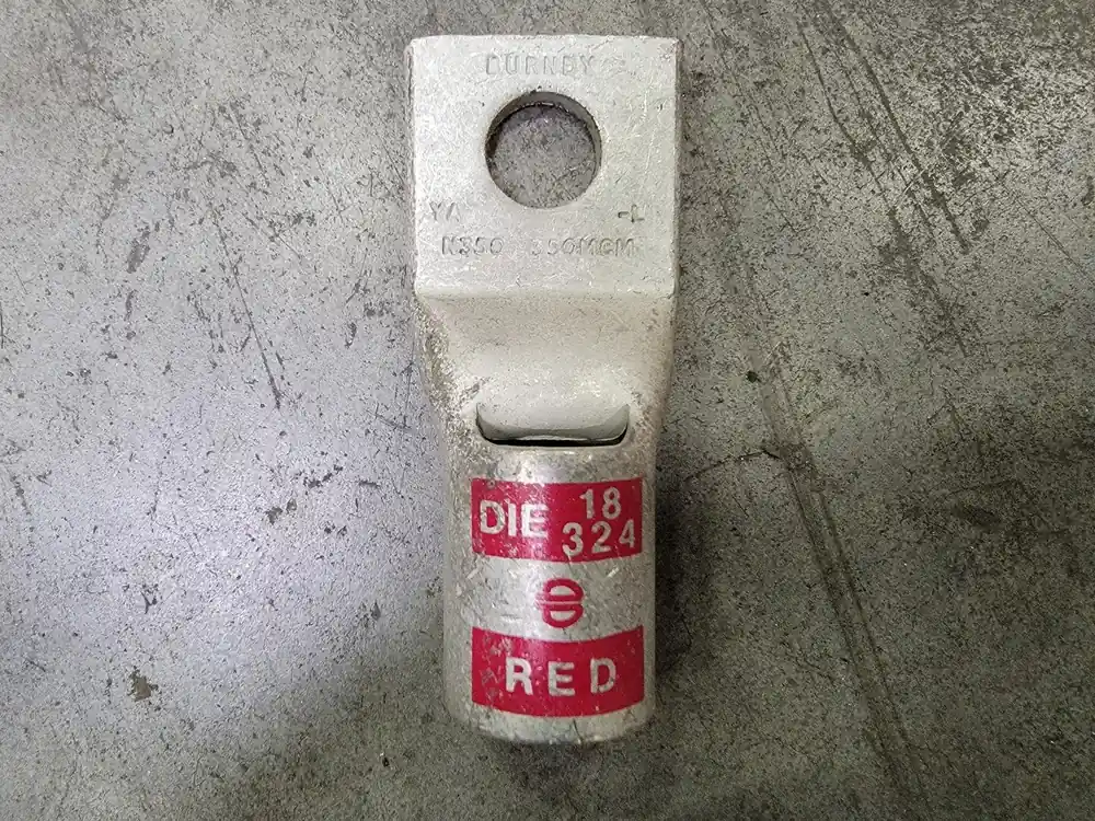 350 MCM 1 Hole Compression Lug Red Die 18 324, YALN350