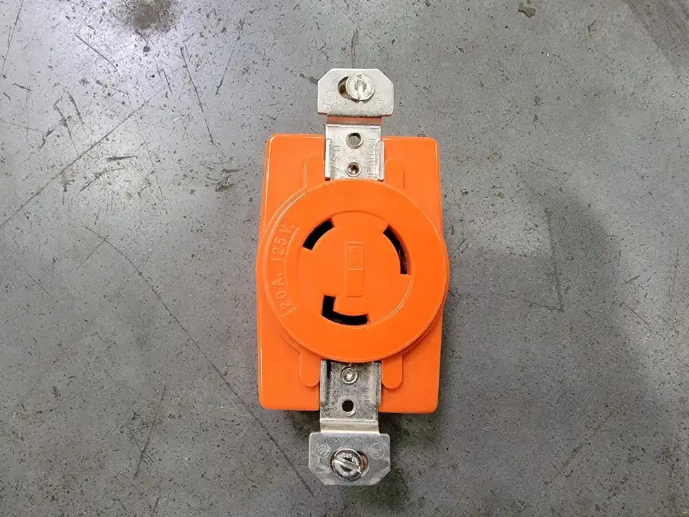 20 Amp Orange Melamine Locking Flush Receptacle 70520-FRCR (Price per unit)