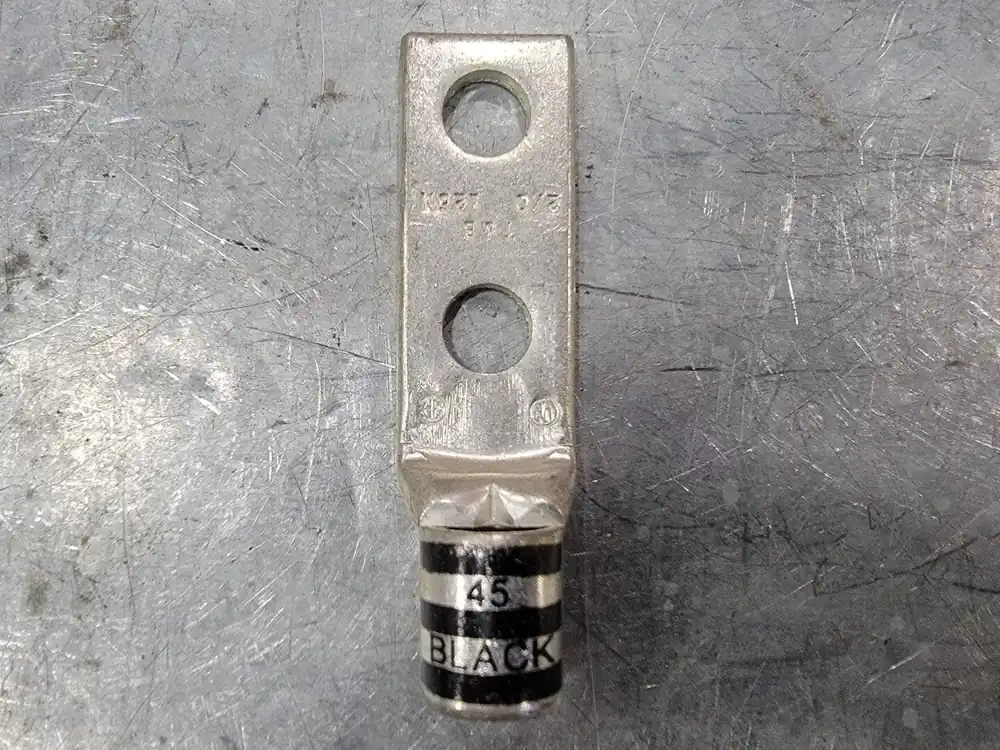 2/0 AWG 2 Hole Compression Lug Black Die 45, 54210 (Box of 10)