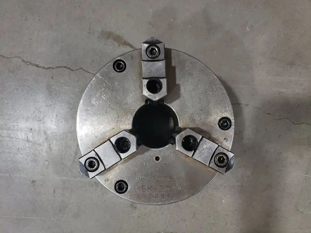 7.87" 3 Jaw Scroll Chuck, Plain Back , 2 Piece Jaws