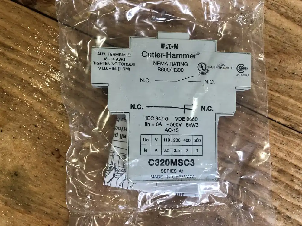 6 Amp, 480V Auxiliary Contact C320MSC3