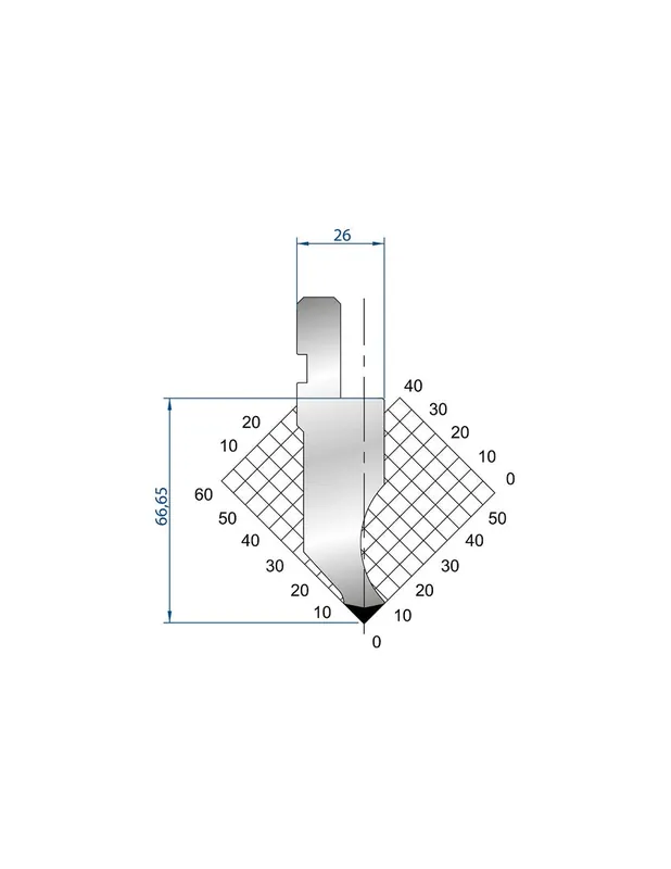 Part No. 1011 @ 805mm 88 Degree Straight Punch (Segmented)