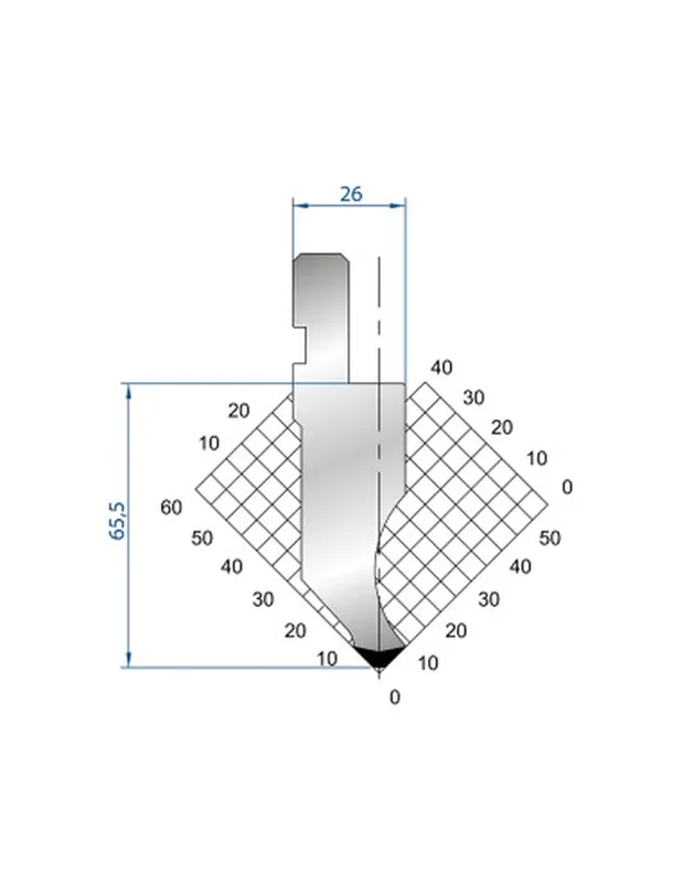 Part No. 1012 @ 415mm 88 Degree Straight Punch