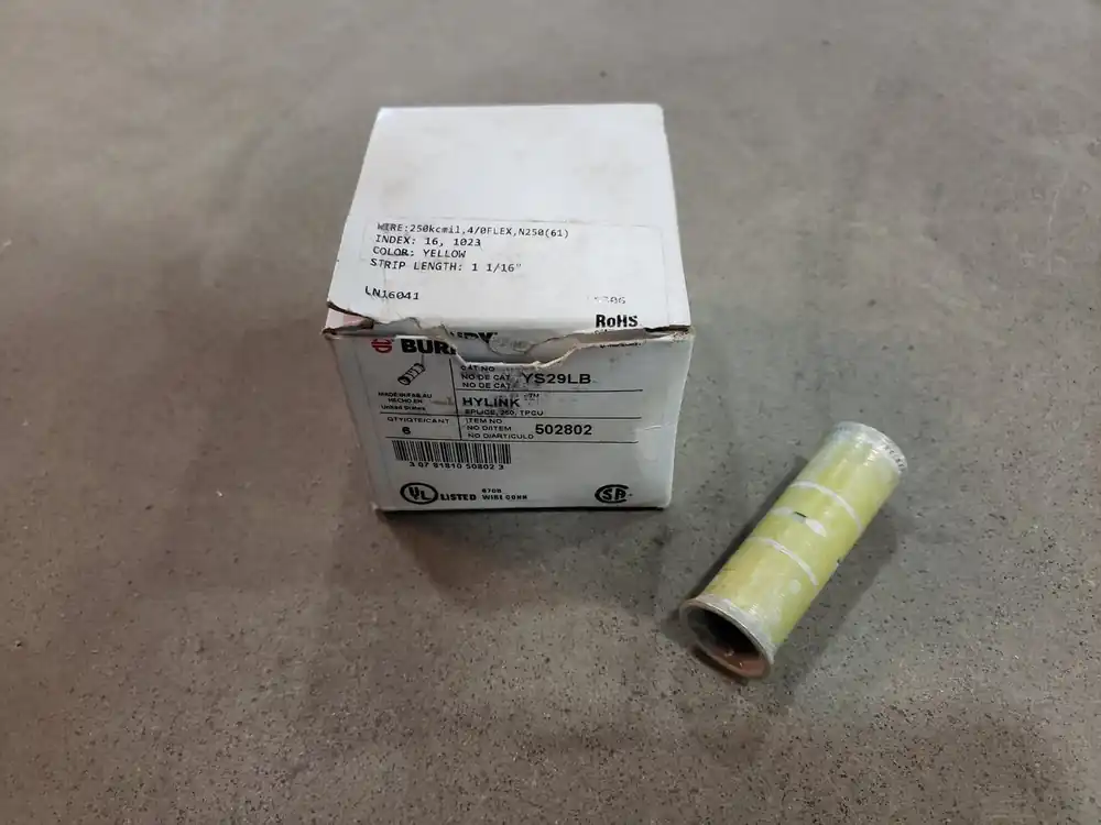 250 kcmil, Yellow Die 16 Copper Compression Splice YS29LB