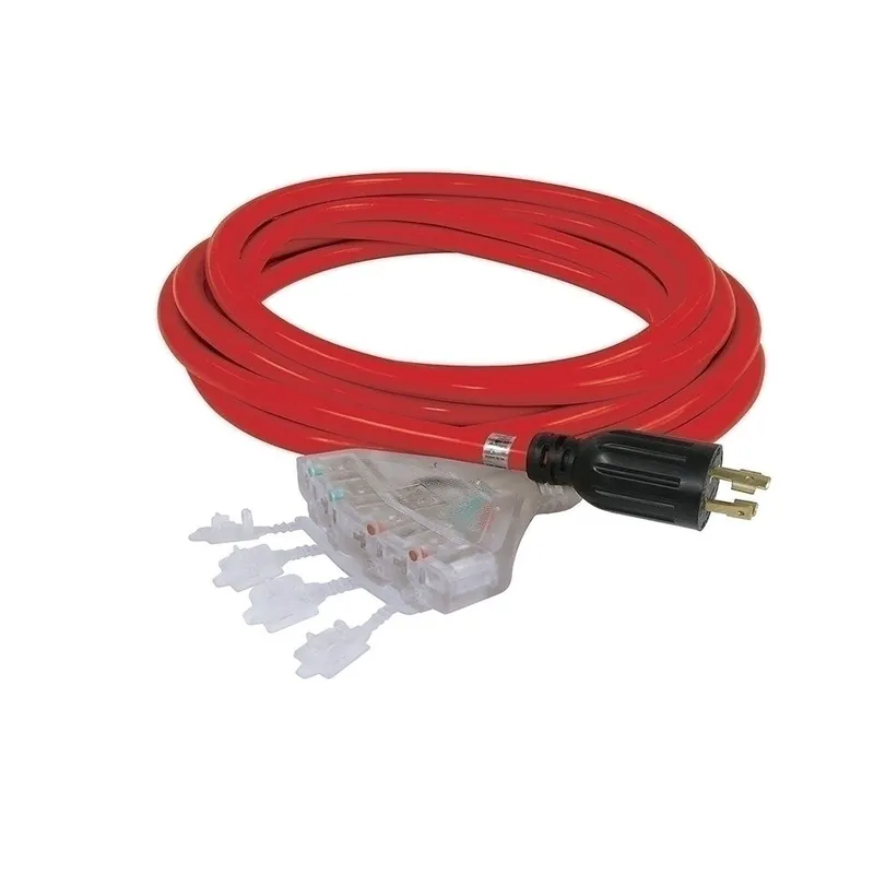 Power-Force 25‘ Generator Extension Cord No. K-L1430-25-4T w/ Quad Tap