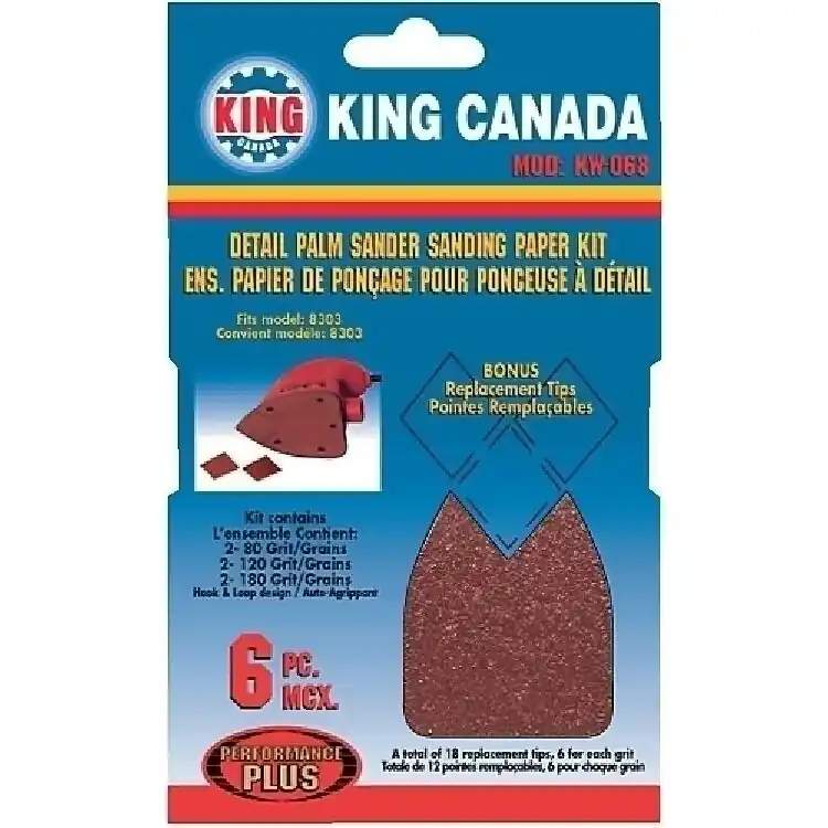 Performance Plus 6 pc. Detail Palm Sander Sanding Paper Kit No. KW-068