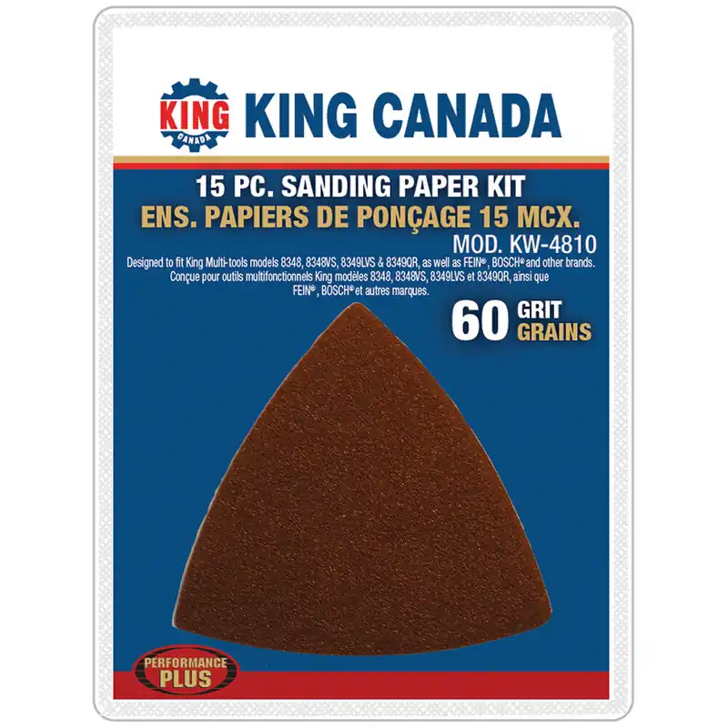 Performance Plus 15 pc. Sanding Paper Kit- 60 Grit No. KW-4810