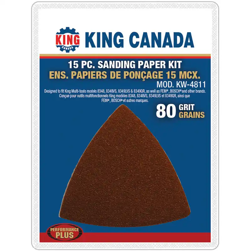 Performance Plus 15 pc. Sanding Paper Kit- 80 Grit No. KW-4811