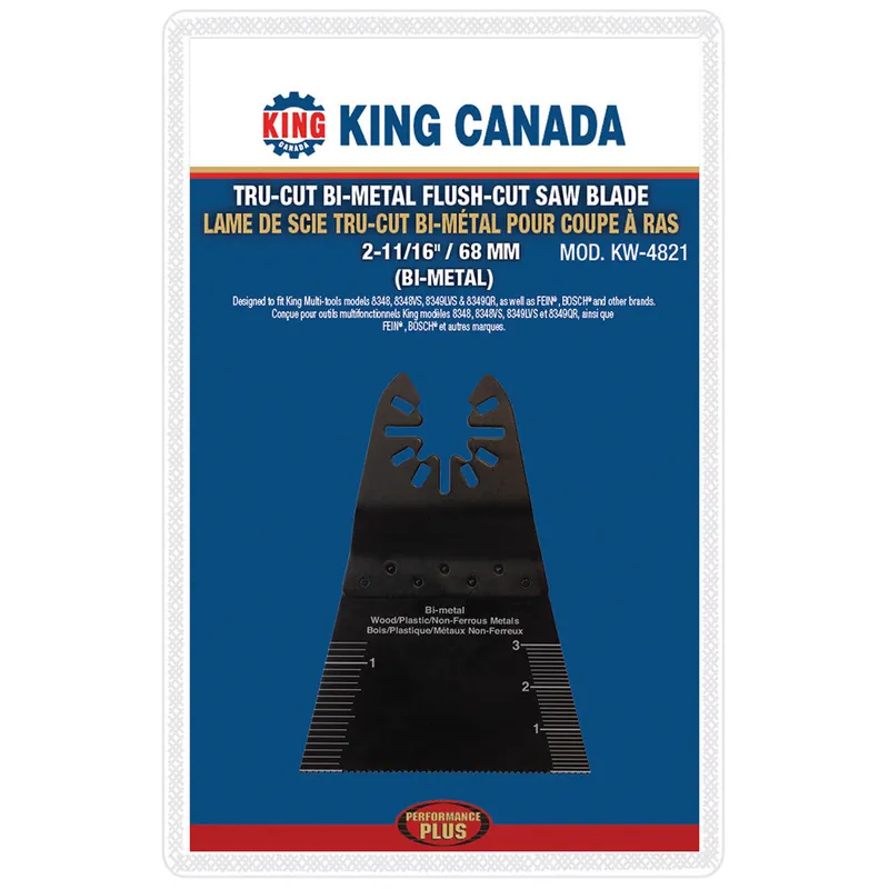 Performance Plus Tru-Cut Bi-Metal Flush-Cut Saw Blade No. KW-4821