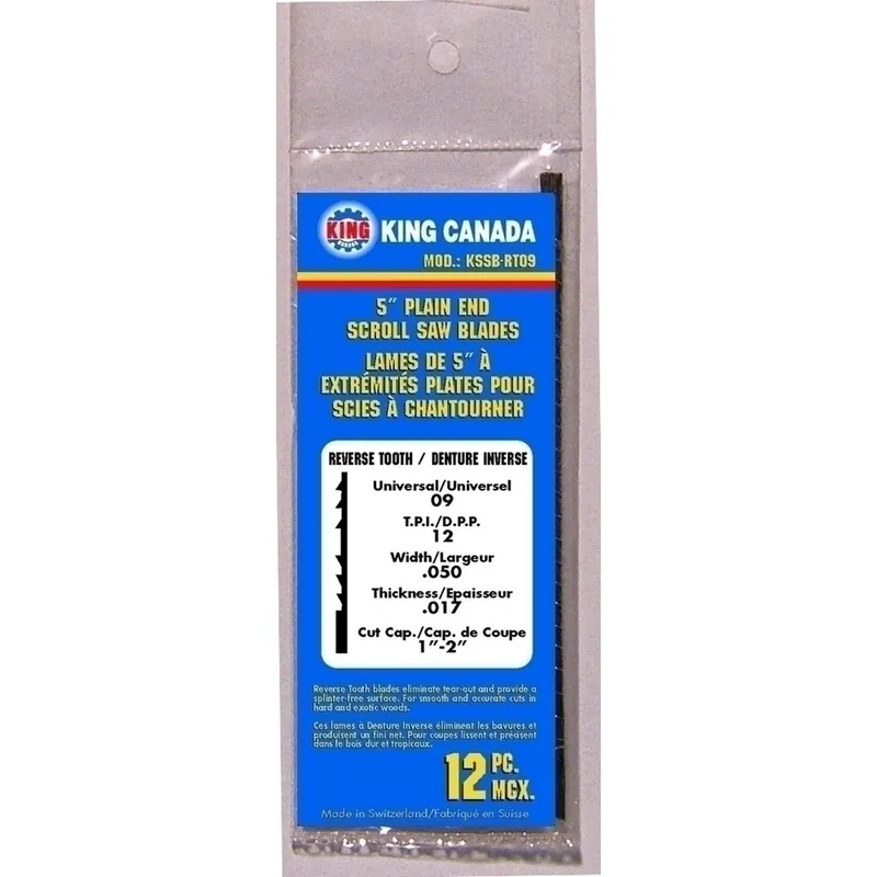 Reverse Tooth Scroll Saw Blades No. KSSB-RT09