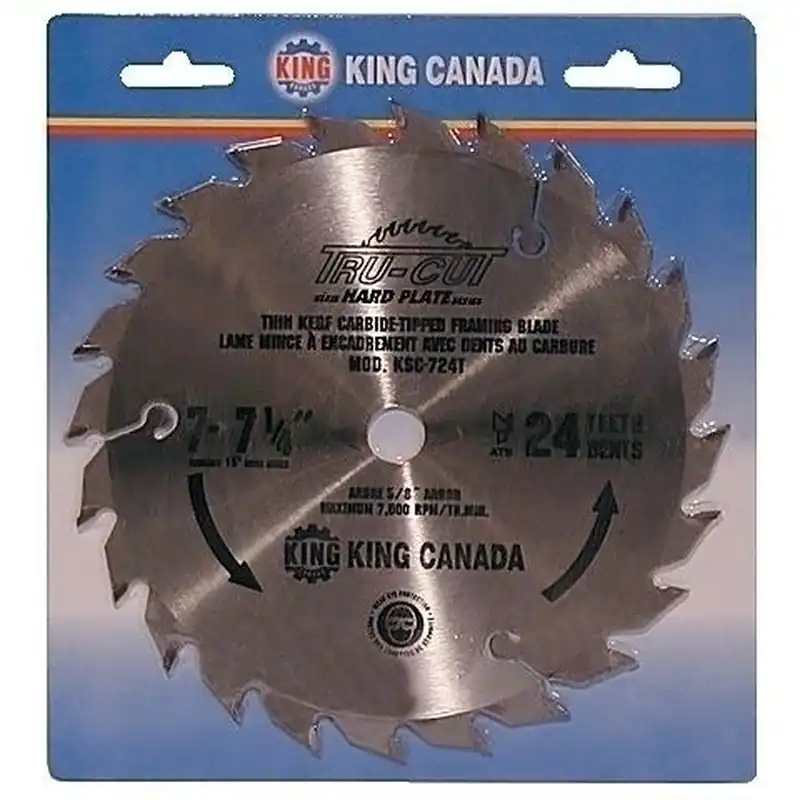 7 - 7-1/4" x 24T Tungsten Carbide Tipped Saw Blade No. KSC-724T