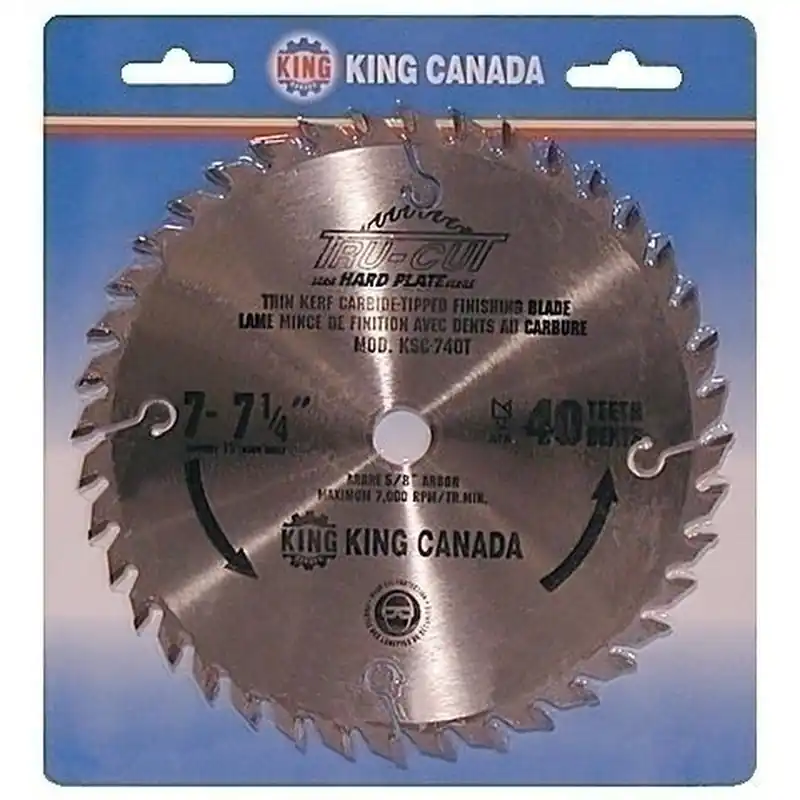 7 - 7-1/4" x 40T Tungsten Carbide Tipped Saw Blade No. KSC-740T