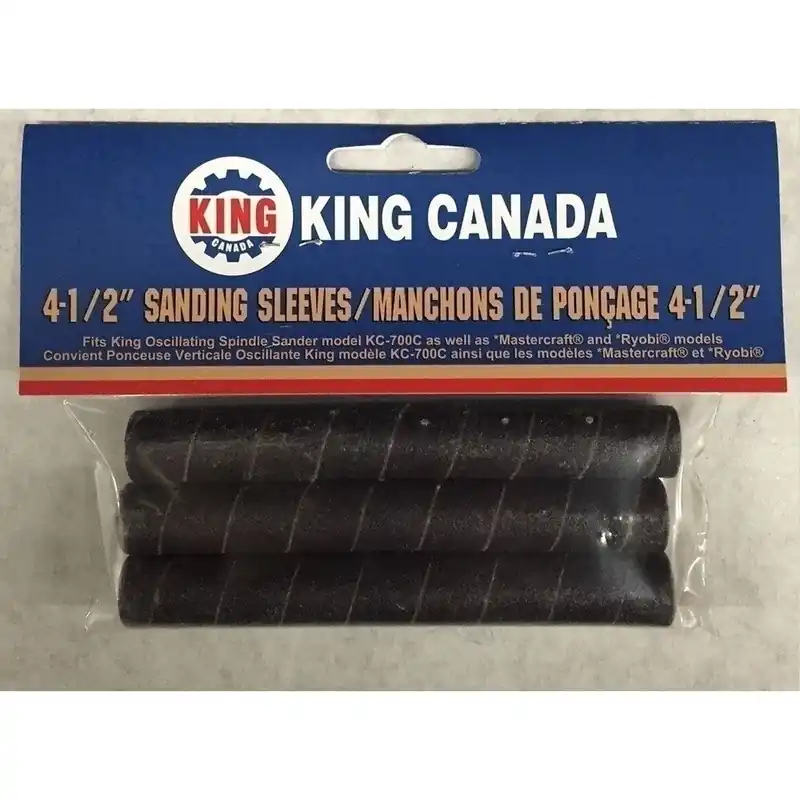 3 pc. 4-1/2" x 3/4" 120 Grit Wood Sanding Sleeve Kit No. SL-434-K-120