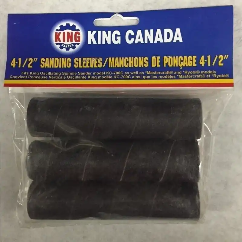 3 pc. 4-1/2" x 1" 80 Grit Wood Sanding Sleeve Kit No. SL-410-K-80
