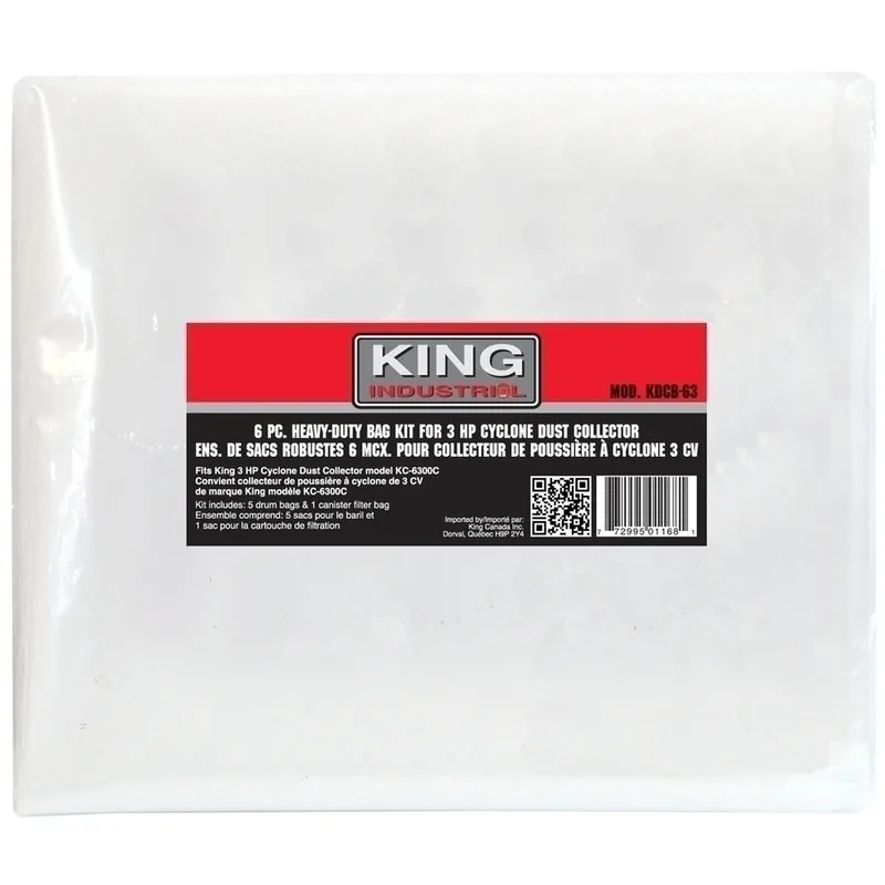 6 Pc. Heavy-Duty Bags Kit No. KDCB-63 For KC-6300C