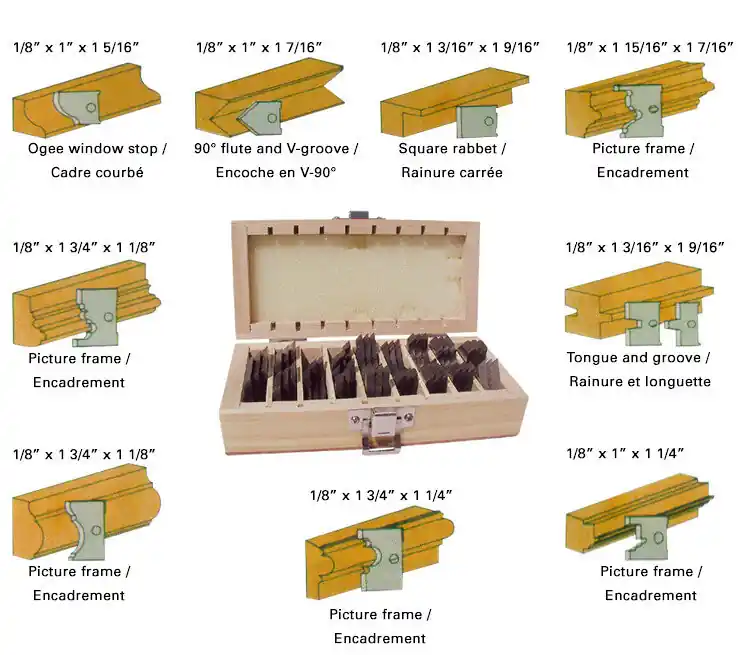 10 Pc. High Speed Steel Moulding Knife Set No. K-4509K