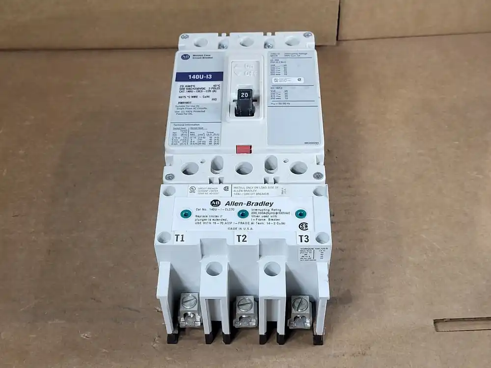 20 Amp, 3 Poles, 600 Volts Circuit Breaker 140U-I3C3-C20 w/ Limiter 140U-I-CLC70