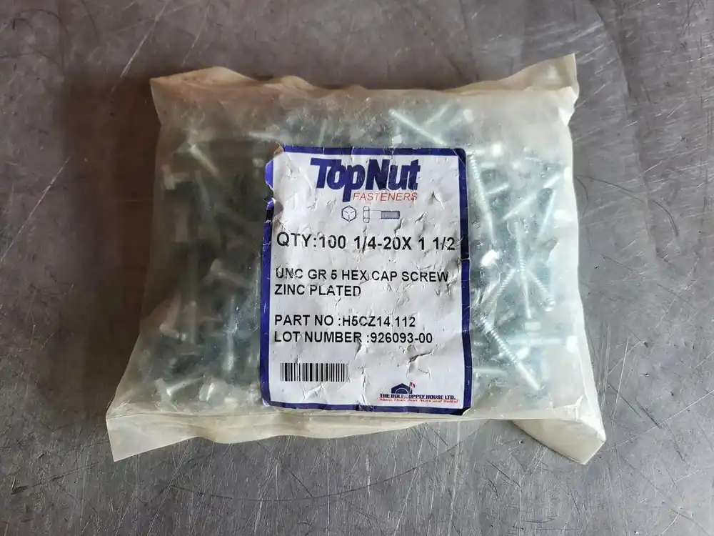1/4"-20 x 1-1/2" Hex Bolt Grade 5 P/N H5CZ14.112 (Pack of 100)