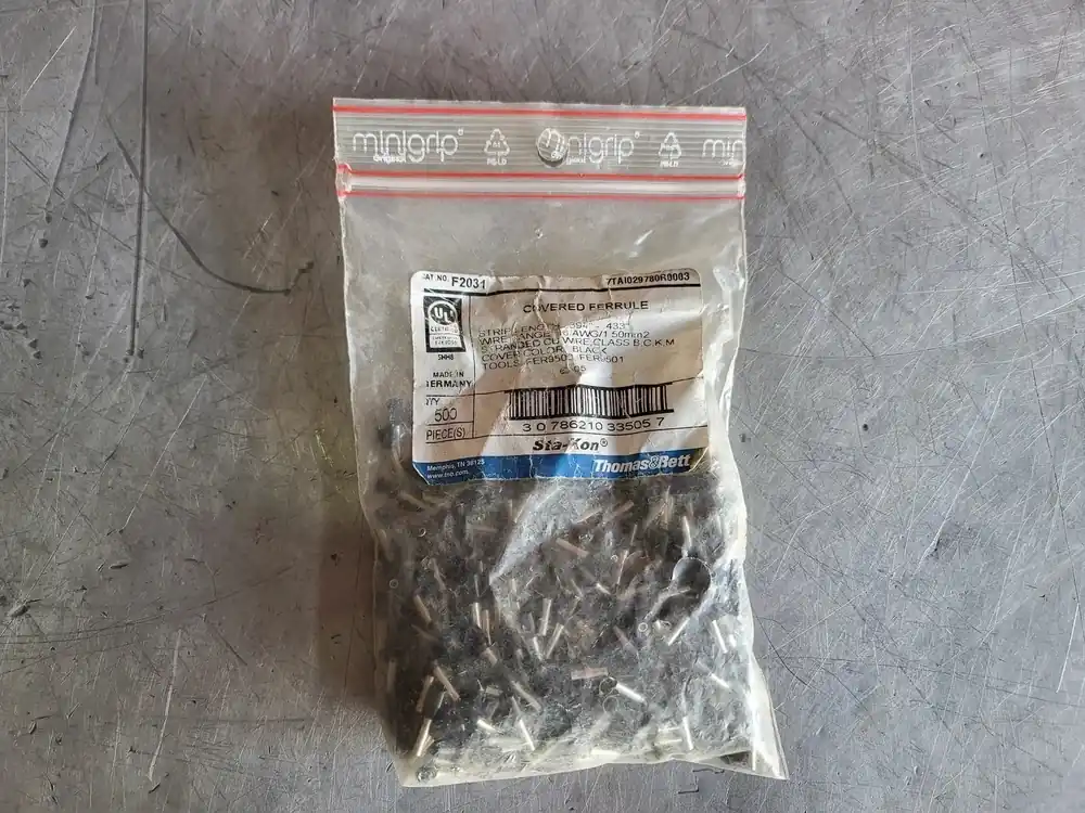16 AWG Sta-kon Insulated Ferrule Terminal Black F2031 (Pack of 500)