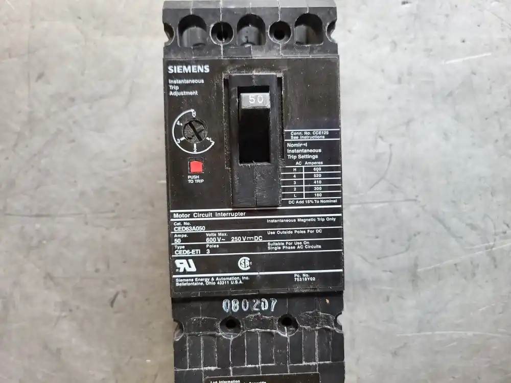 50 Amp, 3 Pole, 600 volts Circuit Breaker CED63A050