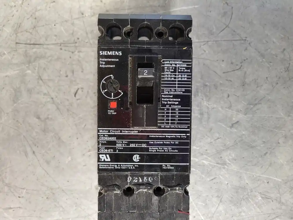 2 Amp, 3 Pole, 600 volts Circuit Breaker CED63A002