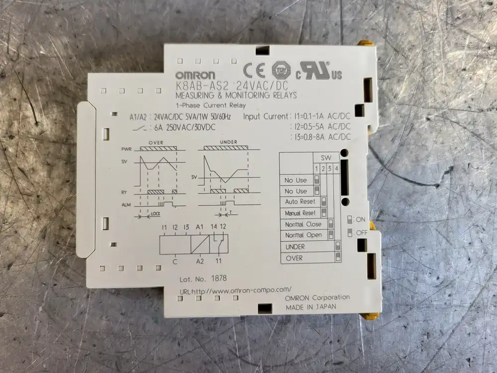 8 Amp Current Relay K8AB-AS2
