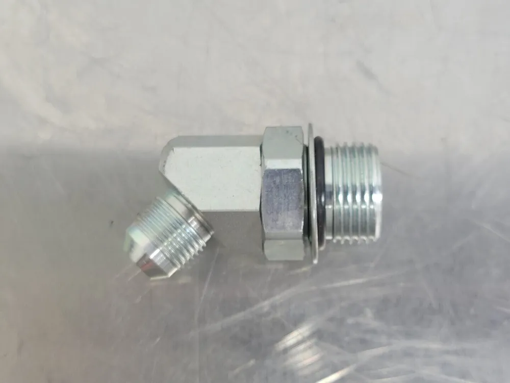 45 Deg Elbow Adapter M-08 JIC X M-12 ORB 1/2" x 3/4" (Bag of 3)