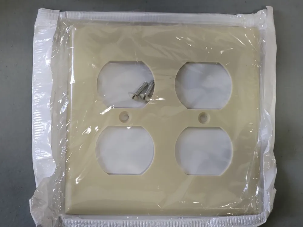 2-Gang Ivory Duplex Device Receptacle Wallplate 86016 (Box of 92)