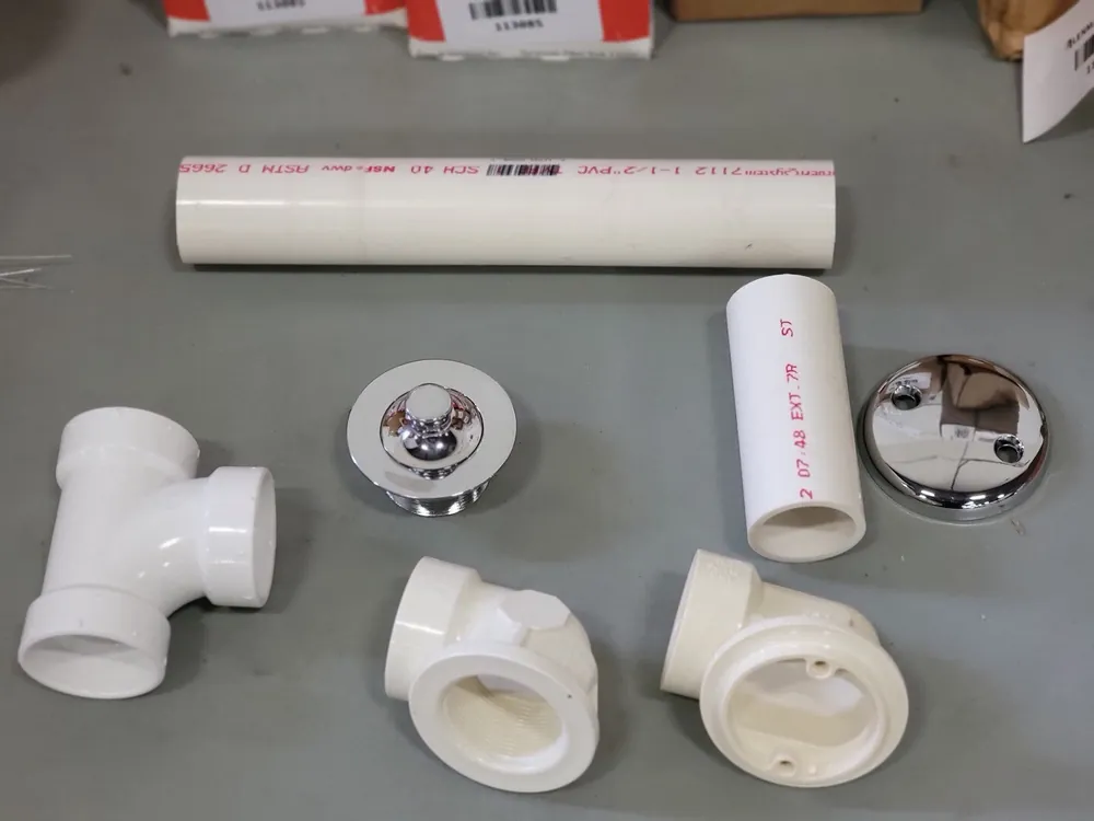 Standard PVC Full Kit w/ Chrome Plated Push Pull 2-Hole Drain B07-158