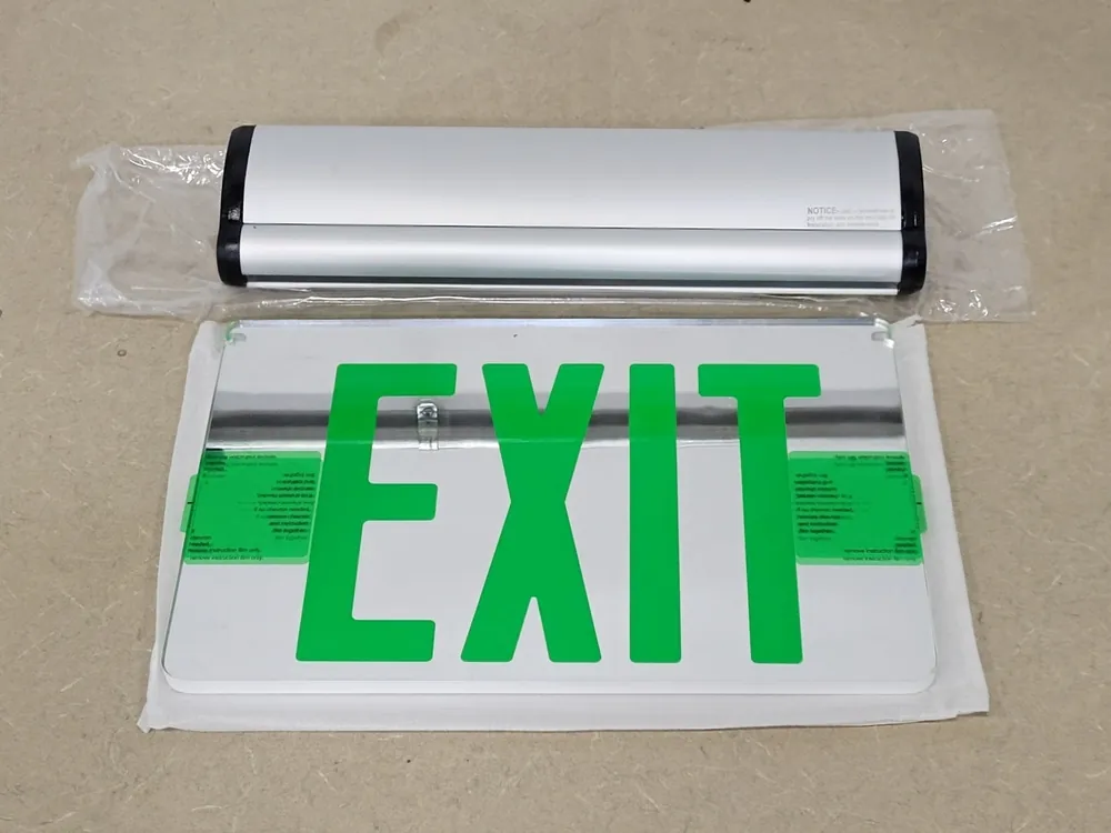 LED Edge Lit Exit Sign ELRT-Special Green 120/277 VAC