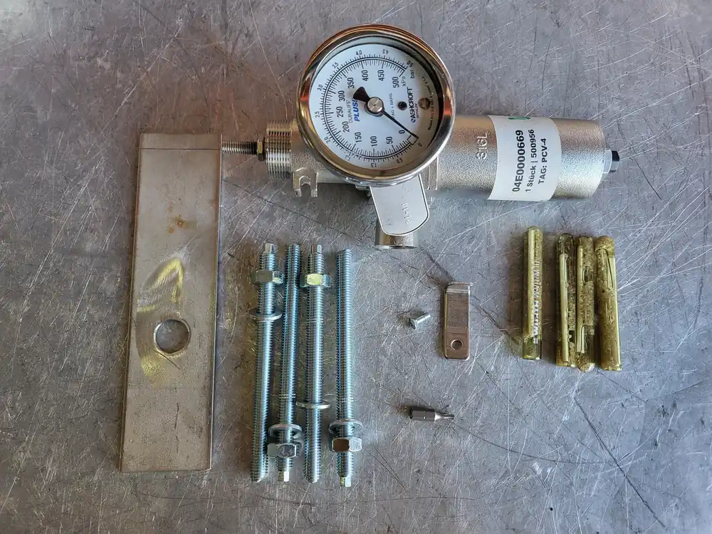 500 kPA Pressure Gauge Assembly, 316L Stainless Steel