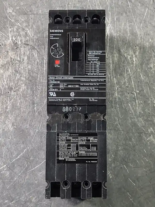 100 Amp, 3 Pole, 600 volts Circuit Breaker CED63A100