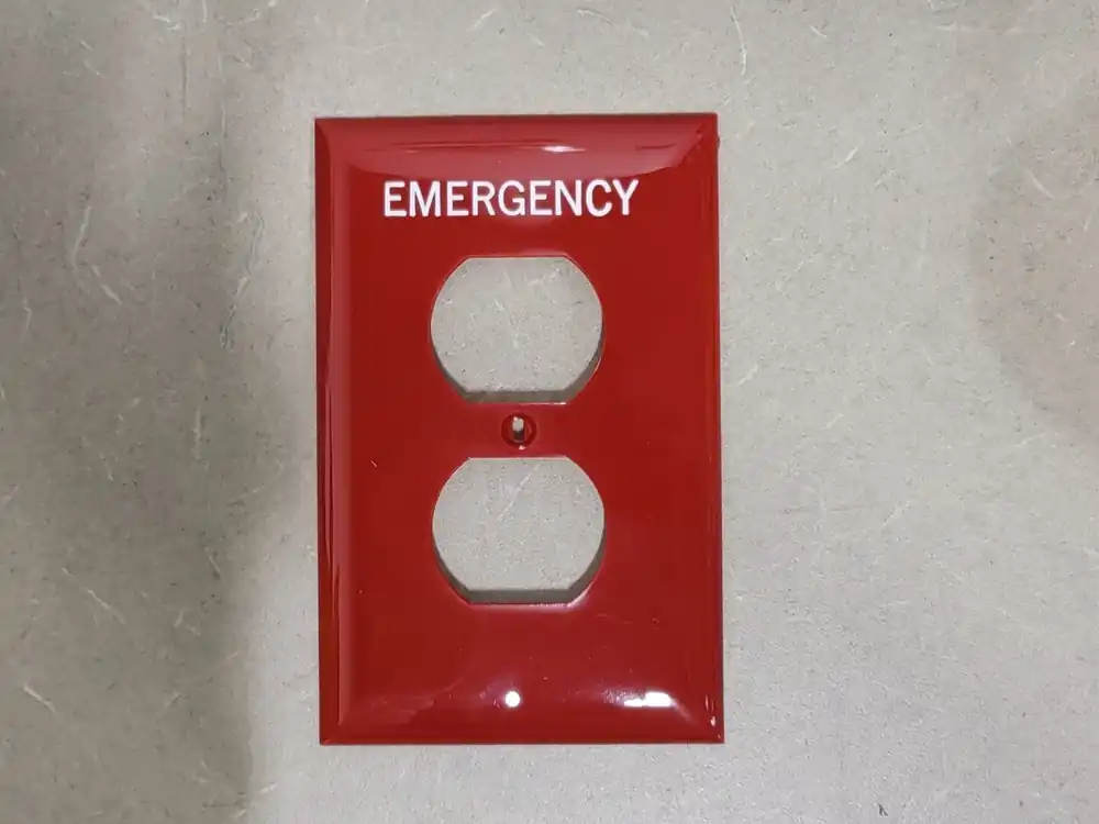 3 1/8" X 4 7/8" Red Emergency Wall Plate PJ8RMEV (Box of 22)