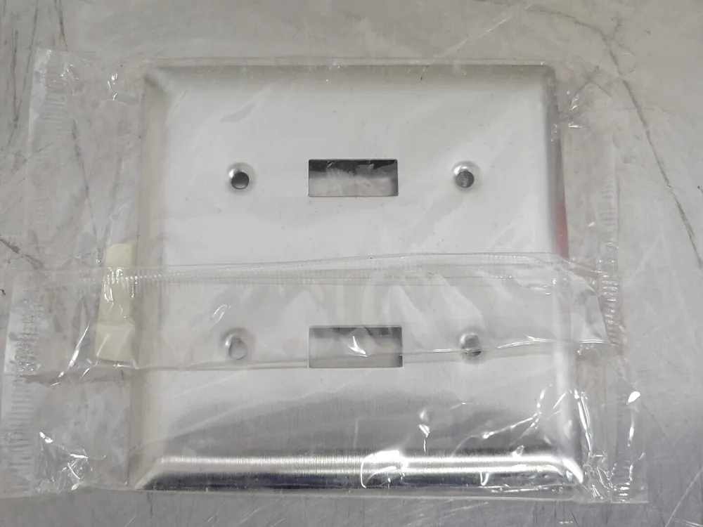 2 Gang Toggle Switch Metal Wall Plate SS2 (Box of 14)
