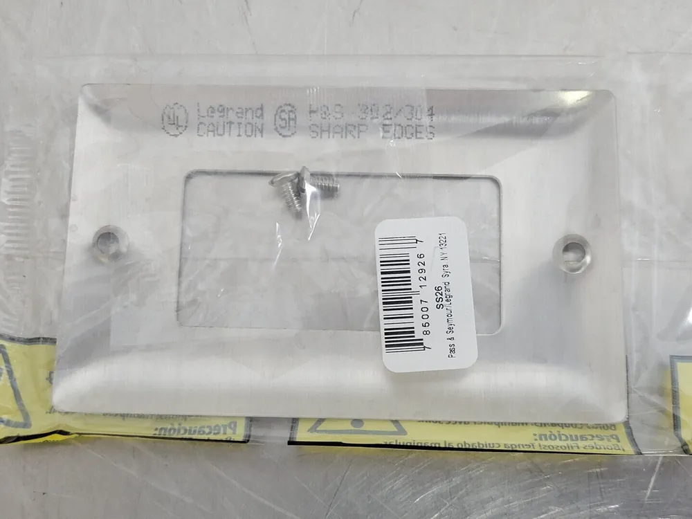 1-Gang Decorator Smooth 302/304SS Metal Wall Plate SS26 (Box of 28)