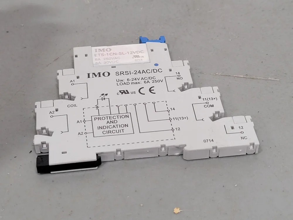 Relay Socket SRSI-24AC/DC w/ 6 Amp Relay ETS-1CN-SL-12VDC