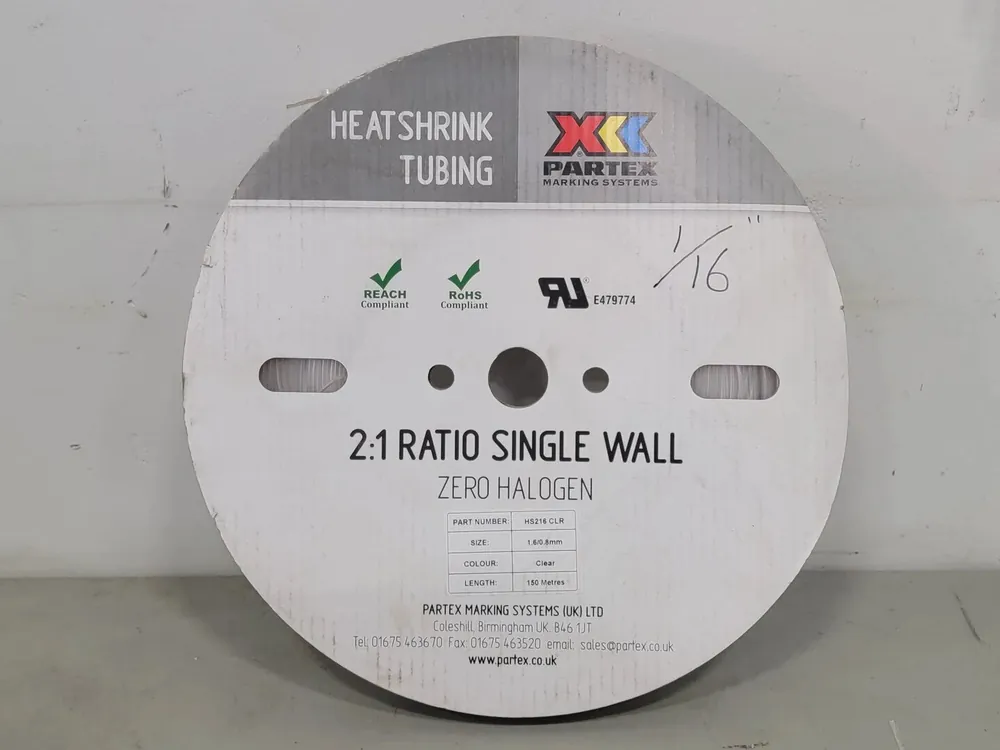 1.6mm Heat Shrink Tube 150m Roll HS216 CLR