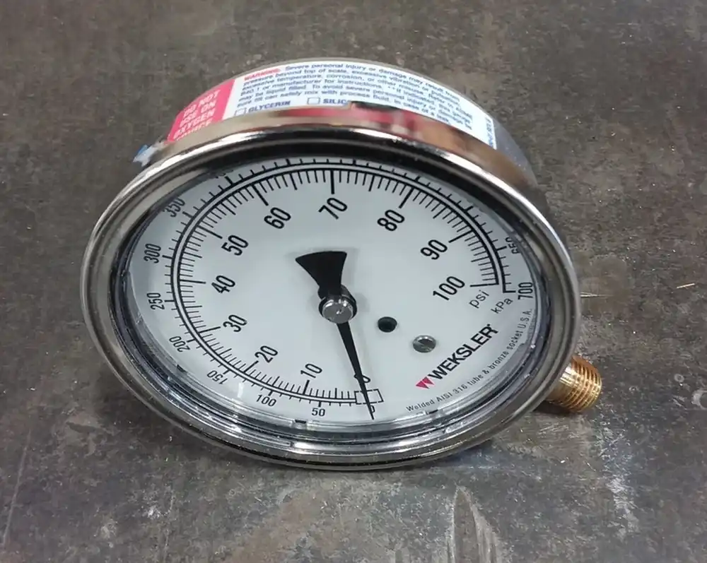 3-1/2" Industrial Pressure Gauge BA-1-3-Y-LD-4-L-W