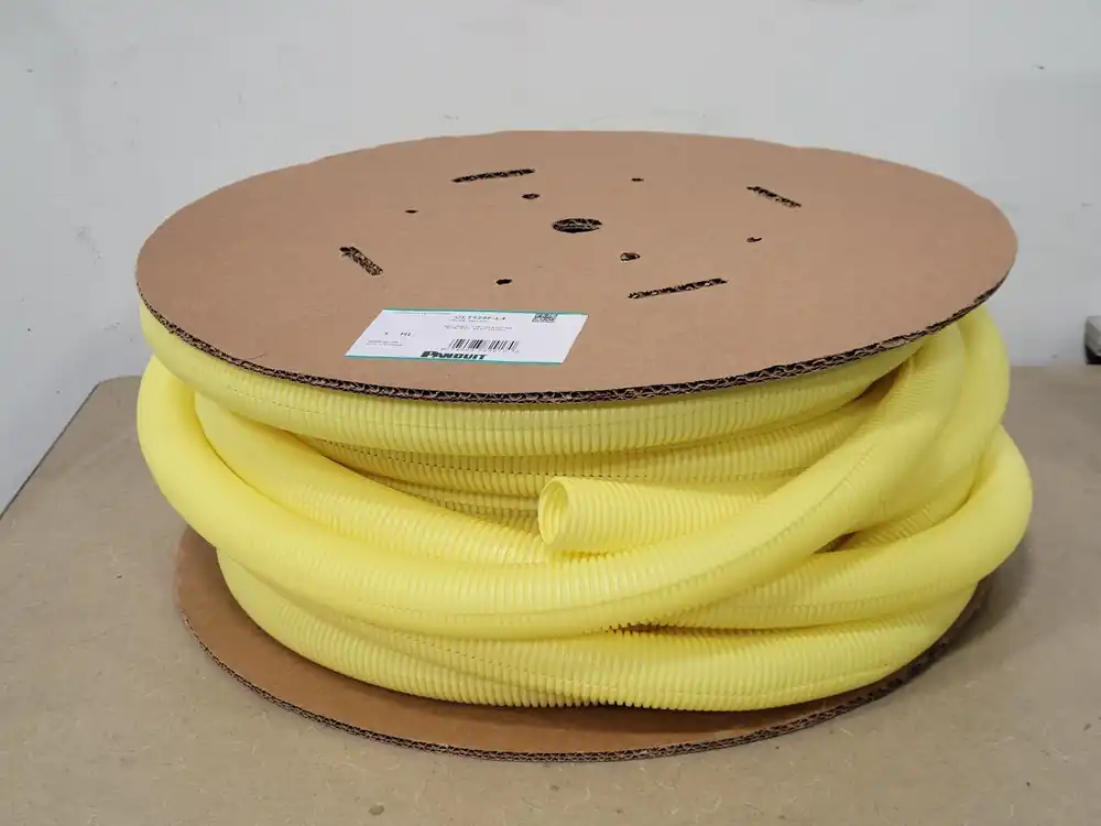 Corrugated Loom Slit Wall Tubing Yellow CLT125F-L4, 1.28" x 50ft
