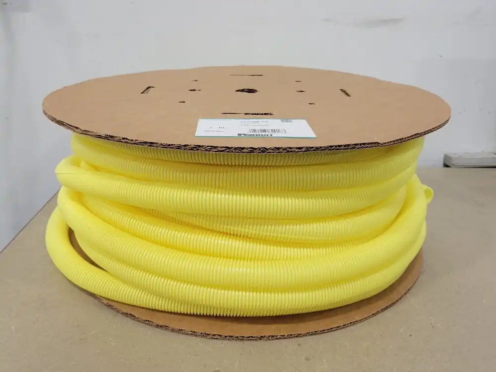 Corrugated Loom Slit Wall Tubing Yellow CLT100F-C4, 0.91" x 100ft