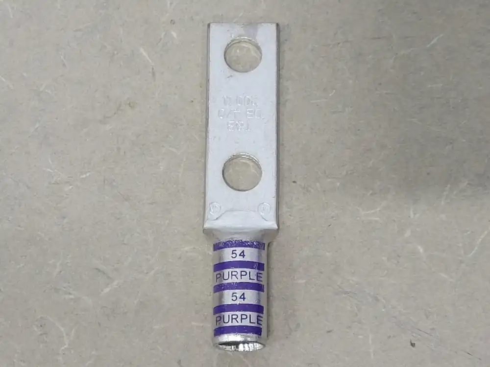 4/0 AWG 2 Hole Compression Lug 54866BE, Purple Die 54 (Box of 9)