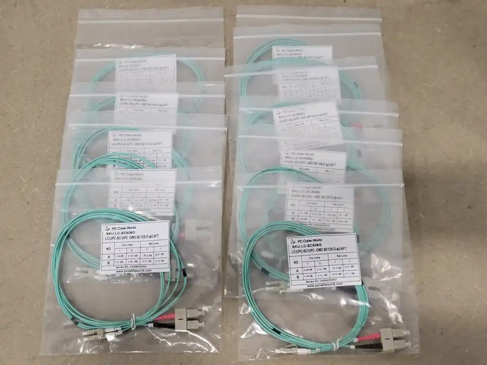 LC-SC MM Duplex 50/125 10G OM3 Laser Optimized Cable LC-SC506G (Lot of 11)